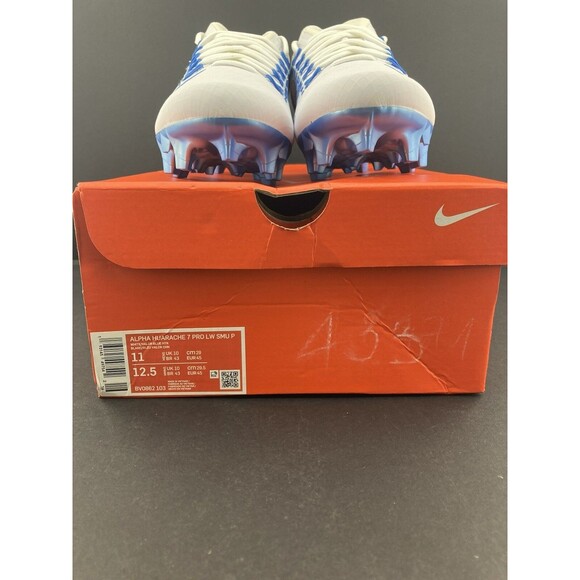 Nike Alpha Huarache 7 Pro Low Lacrosse PE UNC Tar Heels BV0862-103 Size 11 New